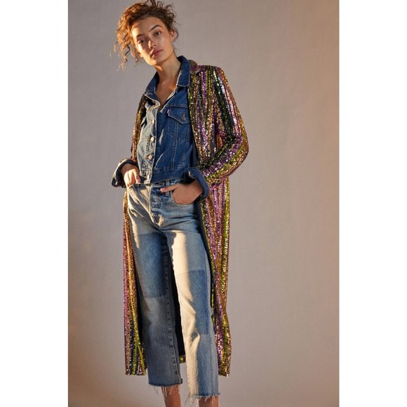 Anthropologie Vilagallo Anita Sequined Duster Jacket - Picture 5 of 11